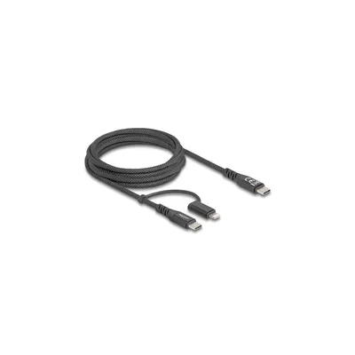 Produktbild von Delock USB Kabel 2 in 1 USB-C zu USB-C / Lightning für iPhone und iPad 2 m MFi 60 W