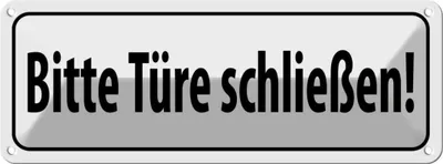 Produktbild von vianmo Blechschild 10x27 cm bitte Türen schließen Warnschild Hinweisschild Sicherheit Vorsicht