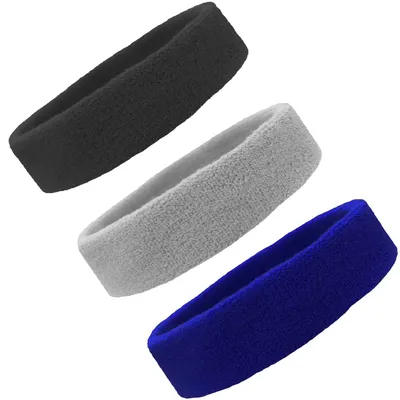 Produktbild von Schweißabsorbierendes Stirnband 6 Stück Sport Schweißband Unisex Baumwolle für Fitness Laufen und Tennis atmungsaktiv
