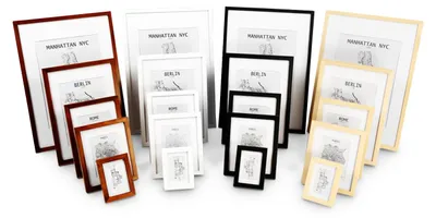 Produktbild von Casa Chic Bilderrahmen 23x23cm, Bilderrahmen für Kinderzeichnungen, Urkunden & Fotos, Holz-Bilderrahmen mit Echtglas, Fotorahmen im Hoch- oder Querformat, Foto Rahmen aus Holz mit Passepartout