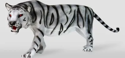Produktbild von Casa Padrino XXL Deko Skulptur Tiger Weiß / Grau / Schwarz 250 cm