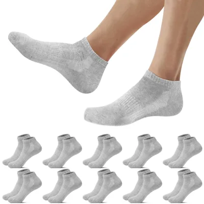 Produktbild von Falechay 10 Paar Sneaker Socken Herren Damen Kurze Sneakersocken Grau 35-38 – 10*Grau