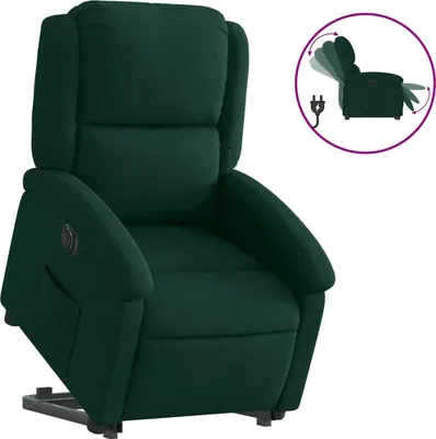 Produktbild von vidaXL Relaxsessel mit Aufstehhilfe Elektrisch Dunkelgrün Samt