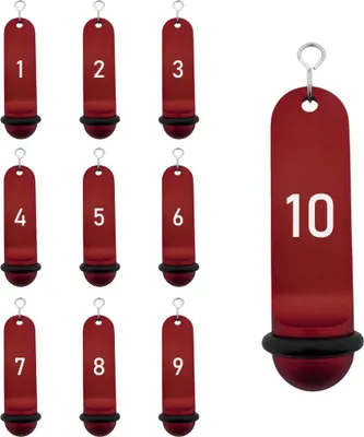 Produktbild von CombiCraft Big Classic Aluminium Hotelschlüsselanhänger in Weinrot 105 x 30 mm, mit Gravur der Nummern 1 bis 10