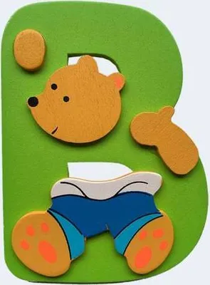 Produktbild von Buchstabe Bär B 8cm Holz