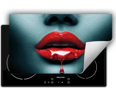 Produktbild von DarHaus Herdabdeckplatte 90x52 cm Anti Rutsch Matte Aufrollbar, rot - Mund