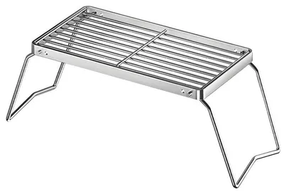 Produktbild von Faltbares Grillgitter aus Edelstahl, Camping Grillrost für Lagerfeuer & Outdoor Kochen, leicht & rostfrei für unterwegs