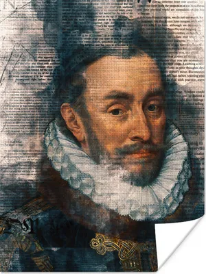 Produktbild von MuchoWow® Poster Wilhelm von Oranien - Adriaen Thomasz - Collage 90x120 cm - Wohnzimmer