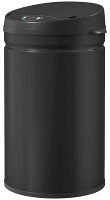 Produktbild von Sensor Mülleimer 30 Liter berührungsfrei Edelstahl Soft-Close Deckel fingerabdruckresistent Beutelring Schwarz 32 x 30,5 x 51 cm