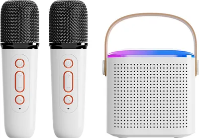 Produktbild von Karaoke Mikrofon Bluetooth für Kinder erwachsene, mit BT Lautsprecher, RGB-Beleuchtung, TF-Karte, Aux-Überwachung, Kompatibel mit PC Smartphone Tablets Fernseher usw. - 1 Paar Rosa