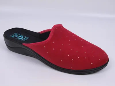Obrázok produktu pre Dámske papuče ADANEX Silvia 29859, červené so striebornými bodkami, špička