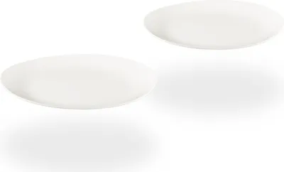 Produktbild von Buchensee Dessertteller / Kuchenteller, 2 Essteller 21cm in weiß aus Porzellan, Fine Bone China
