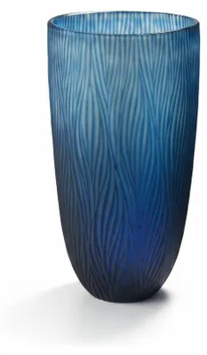 Produktbild von Hohe Glasvase, blau, 36 cm – Mundgeblasen und geschliffen – Dinah von Sompex
