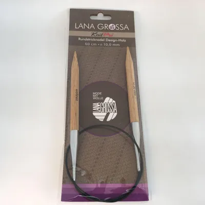 Produktbild von Lana Grossa RUNDSTRICKNADEL Design-Holz - verschiedene Stärken Rundstricknadel 60 cm / 10.0 mm