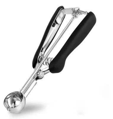 Image de Petite cuillère à glace en acier inoxydable de 3 cm – cuillère à glace de 10 ml avec manche gradué, idéale pour former de petites boules de glace, de la pâte à biscuits et des boules de melon.