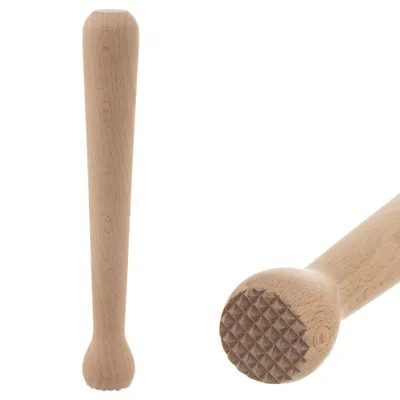 Produktbild von Orion Cocktail-Stößel Holzstößel Muddler für Cocktails Mojito Eiswürfel aus Buchenholz mit profiliertem Griff 22 cm