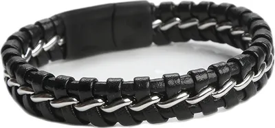 Produktbild von INF Geflochtenes Manschettenarmband aus Kunstleder für Herren M