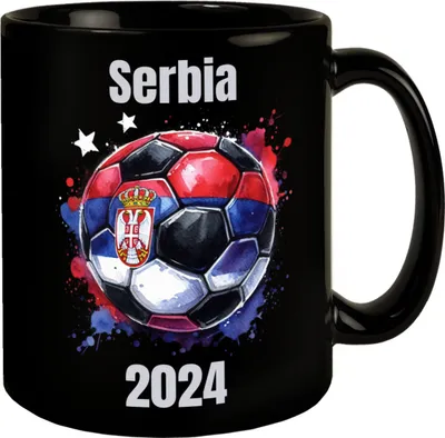 Produktbild von Fußball Serbien Flagge Tasse in Schwarz