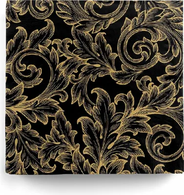Produktbild von Gothic Barock Servietten Schwarz-Gold 20 Stück