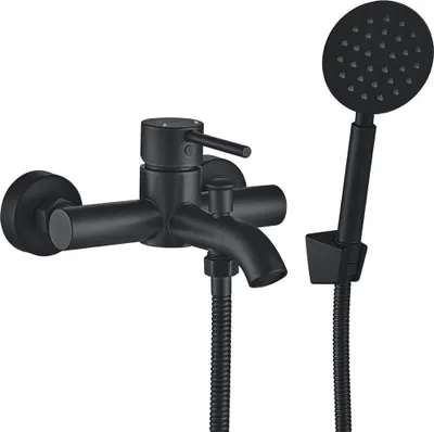 Immagine prodotto di Rubinetteria per vasca da bagno a parete con set doccia, nero, NOIA BNK_711D