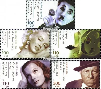 Produktbild von Briefmarken BRD (BR.Deutschland) 2001 Mi 2218-2222 (kompl.Ausg.) gestempelt Filmschauspieler