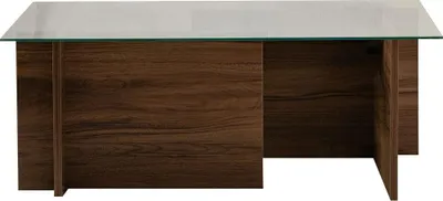Image de Table basse en bois "Vetrino" - 105 x 65 x 40 cm - Noyer