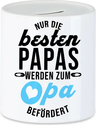 Produktbild von Nur Die Besten Papas Werden Zum Opa Befördert Spardose Geschenk Ankündigung Schwangerschaft Enkelkinder