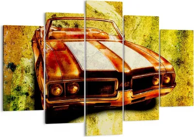 Produktbild von Bild auf Leinwand - Leinwandbild - Auto Geschwindigkeit Cabriolet - 150x100cm - Wand Bild - Wanddeko - Leinwanddruck - Bilder - Kunstdruck - Leinwand bilder - Wandkunst - EA150x100-0531