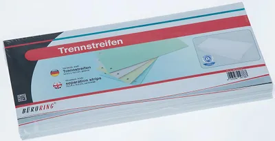 Produktbild von Büroring Trennstreifen weiß 10,5x24cm, 190g/qm Karton, gelocht