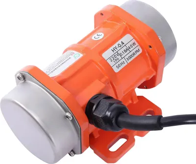 Image de Moteur vibrant pour béton - HY-0.4 - 40 W - 220 V CA - Monophasé - Boîtier en alliage d'aluminium - Orange
