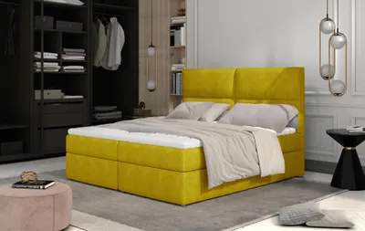 Obrázek produktu pro Boxspringová postel 140x200 ARLUNE - žlutá