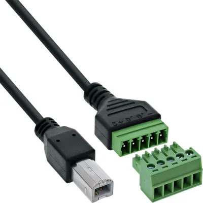 Immagine prodotto di InLine® USB-B da spina a morsettiera, 5 pin, con cavo