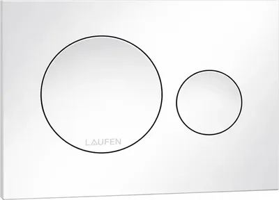 Produktbild von Laufen INEO Drückerplatte Moon 90011.4 Dual Flush, Kunstst. 203x145 weiß, 1 Stk.