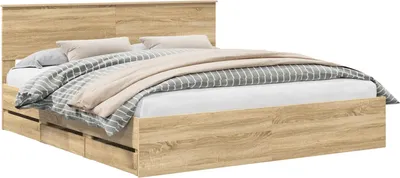 Immagine prodotto di vidaXL Struttura letto rovere Sonoma 200 x 200 cm Legno ingegnerizzato