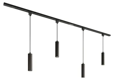 Image de HOFTRONIC - Kit système de rails droit 2x1m 4 spots IP20 Noir