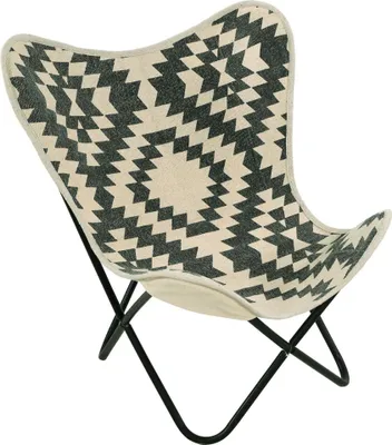 Produktbild von Schmetterlingsstuhl BRENT Butterfly Chair Filz beige-schwarz Gartenstuhl