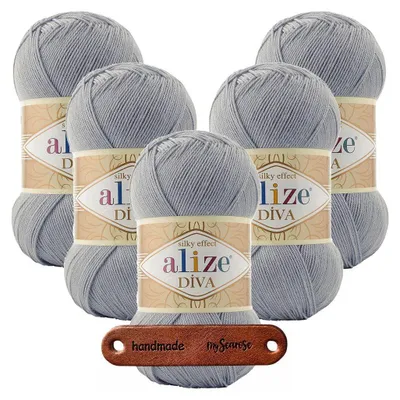 Produktbild von 5 x ALIZE Diva 355 Grey mit Label