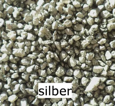 Produktbild von Dekogranulat Farbkies Dekosteine 2-4mm 1000g Streudeko GERMANY-Farbe:silber