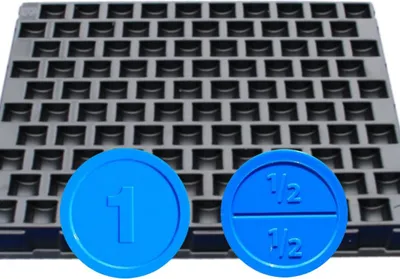 Image de Jetons de festival 29 mm CombiCraft bleu 1000 pièces avec casier de rangement