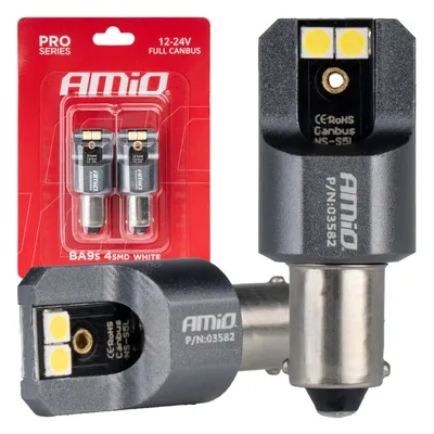 Obrázok produktu pre AMiO T4W BA9S LED 12V-24V 4x3030 SMD White Canbus [svetlomety - denné svietenie] (2 ks)