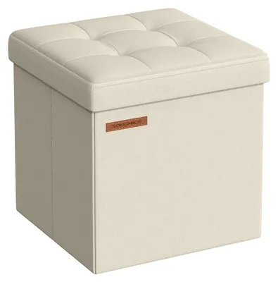 Obrázok produktu pre Úložný taburet – sedacia krabička – podnožka – MDF – čalúnený – 30 x 30 x 30 cm