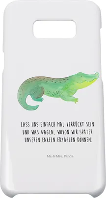 Produktbild von Mr. & Mrs. Panda Samsung Galaxy S8 plus Handyhülle  Krokodil - Weiß - Geschenk, Reiselust, Beste Freundin, Cover, Hülle, Handy, Lieblingsmensch, Case, Meer, Krokodile