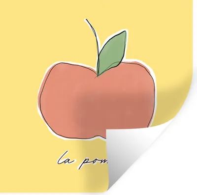 Produktbild von MuchoWow® Wandtattoo Wandsticker Wandaufkleber Apfel - Obst - Text 80x80 cm Selbstklebend und Repositionierbar - Wierderverwendbar - Selbstklebend