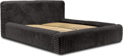 Produktbild von FEDVE Polsterbett Doppelbett Kostar Bett Bettkasten Schlafzimmer 160x200 cm Dunkelgrau (Vito 18)