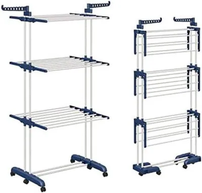 Zdjęcie produktu dla Składany wieszak na ubrania na kółkach - Stojący wieszak na ubrania - Suszarka na kółkach - Suszarka na kółkach - Wieszak na ubrania na kółkach
