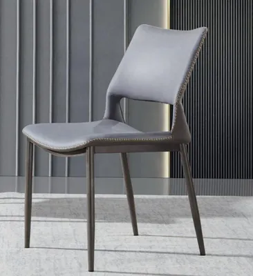Produktbild von Grauer Esszimmerstuhl Designer 1-Sitzer Luxus Lehnstühle Einsitzer Neu