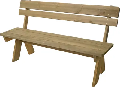 Produktbild von Gartenbank HWC-L66, Sitzbank Holzbank Parkbank, Gastronomie-Qualität, Massiv-Holz 148cm natur