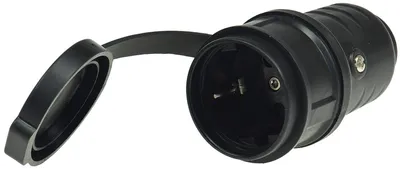 Immagine prodotto di Contatto di protezione ChiliTec in gomma per uso esterno 250 V/16 A IP44 nero (in blocco)