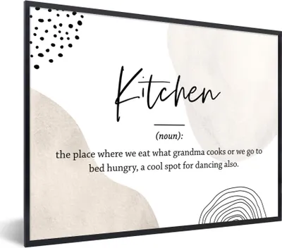 Produktbild von MuchoWow® Gerahmtes Poster Definition Küche - Küche - Zitate - Wörterbuch 80x60 cm - Poster mit Schwarzem Bilderrahmen Wandposter Rahmen Foto Bilder - Schwarzem - Mit Gestell