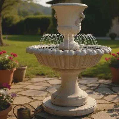Immagine prodotto di Casa Padrino Fontana barocca Grigio Ø 153 x H. 190 cm - Magnifica fontana da giardino